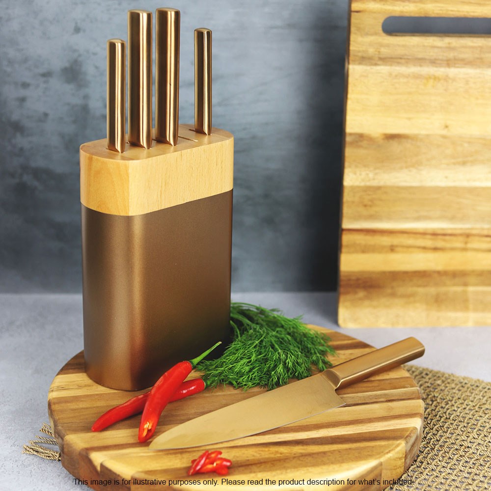 Cuisine::pro Daisho Nara 6-Piece Knife Block Set - Brass